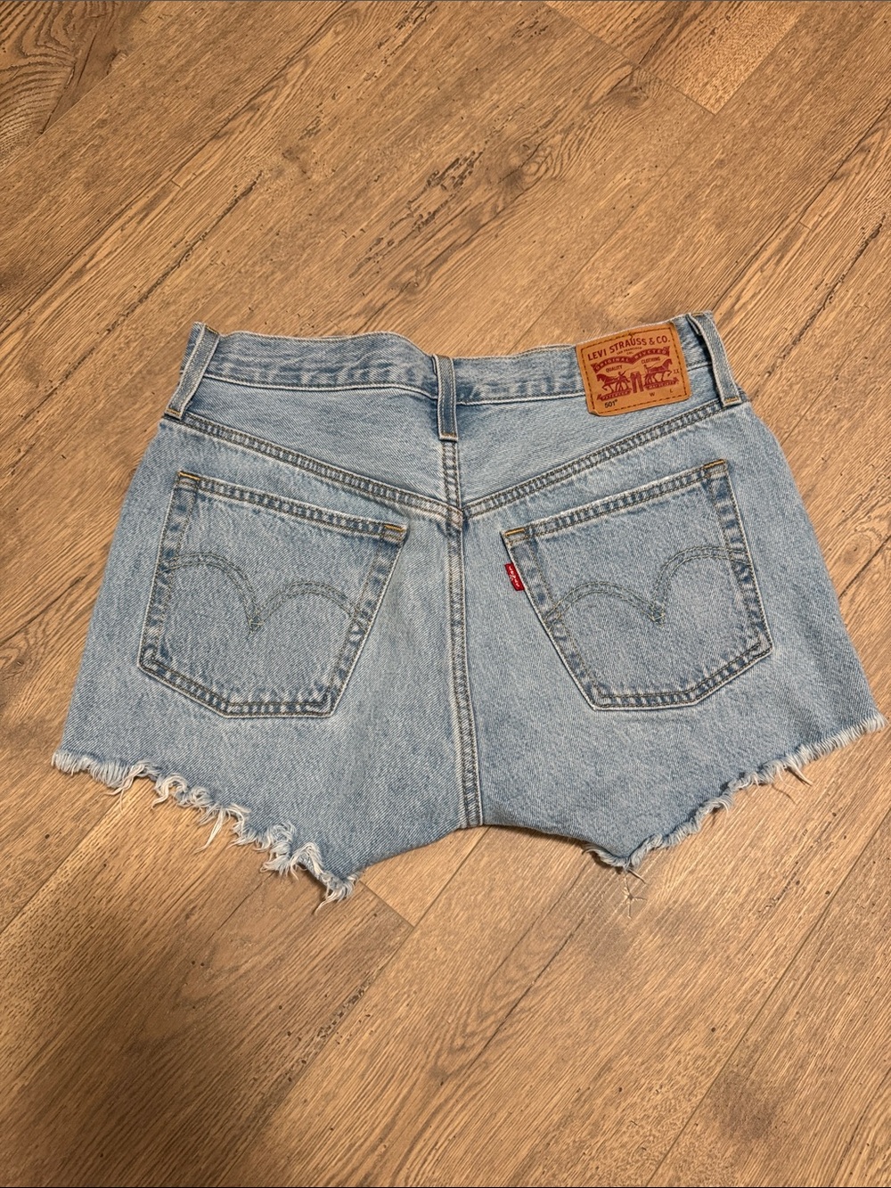 Levi's Light Wash Denim Cutoff Shorts with Frayed Hem